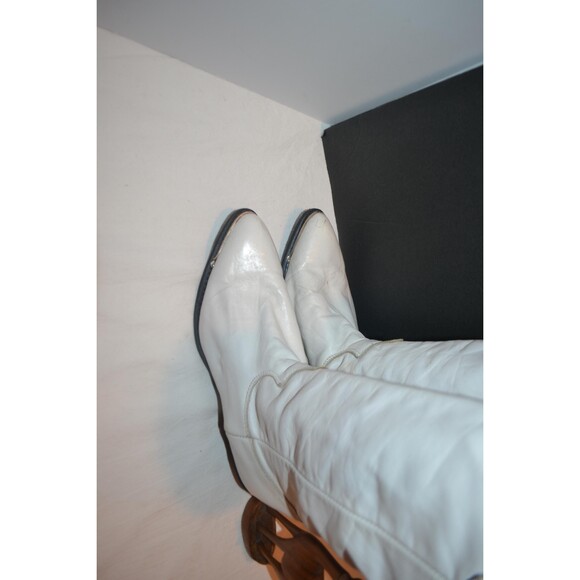 Dingo Vintage White Leather Silver Metal 1980s - Picture 3 of 7
